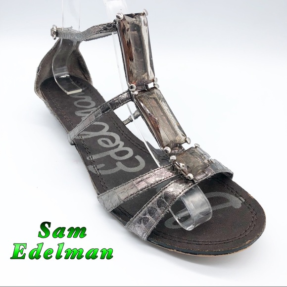 Sam Edelman Shoes - Sam Edelman-Gray Snake Print Strappy Sandal 8.5